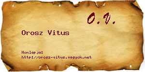 Orosz Vitus névjegykártya